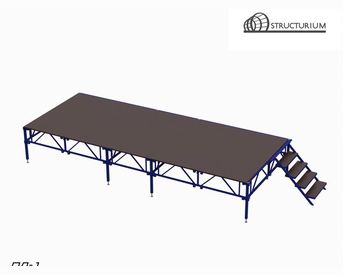 Изображение для товара Сборно-разборный подиум (сцена) с усиленным каркасом ПД-11