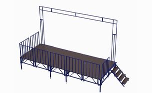 Изображение для товара Сборно-разборный подиум (сцена) с арочным верхом ПД-13
